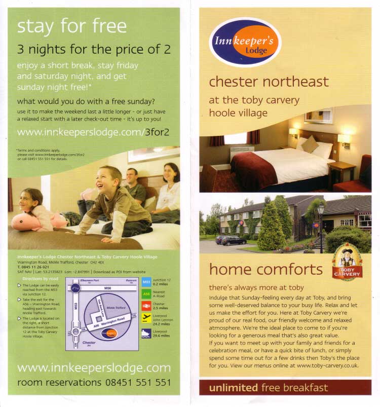 Chestertourist.com - Inn Keepers Lodge - Chester Northeast Page One